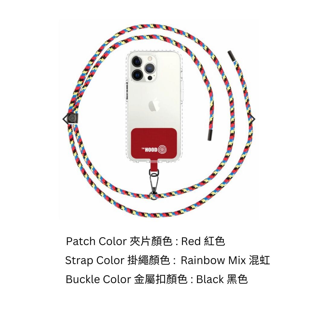 The Hood Production 6毫米手機帶，帶貼片 混虹