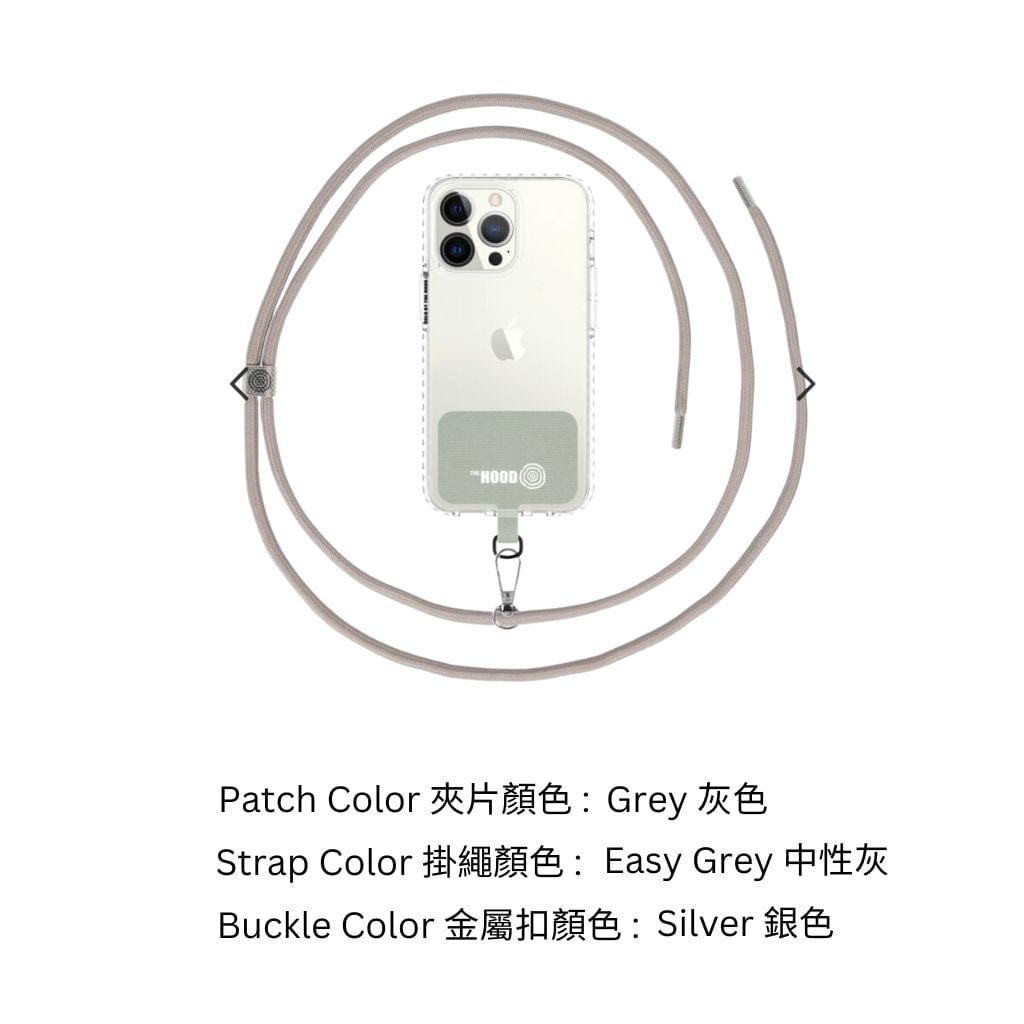 The Hood Production 6毫米手機帶，帶貼片 中性灰